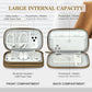 FYY Electronic Organizer, Travel Cable Organizer Bag Pouch Electronic Accessories Carry Case Portable Waterproof Double Layers Storage Bag for Cable, Charger, Phone, Earphone, Medium Size- Brown
