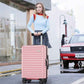 SHOWKOO Suitcase Hardside Expandable Luggage Set, Suitcase with Double Spinner Wheels TSA Lock 3 Piece Set Pink (DB/TB/24in)