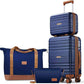 Luggage Sets 4 Piece, 20 Inch Expandable Carry On Suitcase with TSA Lock & Spinner Wheels, Lightweight Travel Luggage Sets with YKK Zippers (Navy, 4 Piece Sets(14/20/DB/TB))