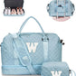 Weekend Bag | Personalized Monogram & Wet Pocket | Lady's Overnight Travel Carrier with Makeup Bag as Gift - Roamly