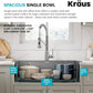 KRAUS Forteza 33-inch Drop In/Undermount Single Bowl Granite Kitchen Sink in Grey, KGD-54GREY