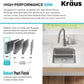 KRAUS Dex 17-inch Undermount 16 Gauge Stainless Steel Single Bowl ADA Kitchen Sink, KA1AS17B