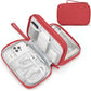 FYY Electronic Organizer, Large Travel Cable Organizer Bag Pouch Electronic Accessories Carry Case Portable Waterproof Double Layers All-in-One Storage Bag for Cable, Cord, Charger, Phone, Red