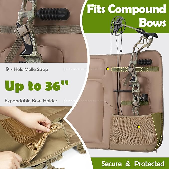 Bow Hunting Backpack 3.0 for Men, Saddle Camo backpack with Bow Holder, Compound Bow Hunting Bag for Saddle Hunting Deer and Elk