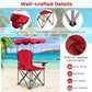 Goplus Camping Chair with Canopy Shade, Folding Lawn Chair with Umbrella Cup Holder & Carry Bag, Portable Sunshade Chair for Adults for Beach Outdoor Travel Hiking Fishing (Red)