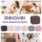 Relavel Travel Makeup Bag With LED Mirror, Portable Cosmetic Organizer Bag with Adjustable Brightness in 3 Color Scenarios, Small Train Case with Detachable Dividers for Trip- Brown Bowknot
