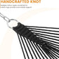 Lazy Daze Hammocks Double Rope Hammock, 2 Person Traditional Outdoor Hand Woven Cotton Rope Hammock with Spreader Bar, Carabiners, Tree Straps, Chains for Patio Yard - Max 450 Lbs, Dark Grey