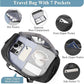 Large Travel Duffle Bag,Carry on Overnight Weekend Bag with Shoes Compartment,Weekender Bags for Women for Travel Business Trips Sport Hospital,2Pcs,Black