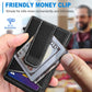 Airtag Wallet for Men,with Money Clip Gift Boxed,Slim Front Pocket Wallet RFID Blocking Metal Case Smart Pop-up Credit Card Holder in Magnetic Leather Flip