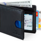SERMAN BRANDS RFID Blocking Slim Bifold Genuine Leather Thin Minimalist Front Pocket Wallets for Men Billfold Wallet Men Gift