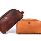 10" Premium Leather Toiletry Travel Pouch With Waterproof Lining | King-Size Handcrafted Vintage Dopp - Kit Gift for Father's Day By Aaron Leather Goods - Roamly
