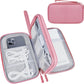 Electronics Travel Organizer,Portable Waterproof Electronic Travel Storage Bag for Small Charging Cord Storage,Charger,Small Electronics,SD Card etc,for Travel,Business - Pink