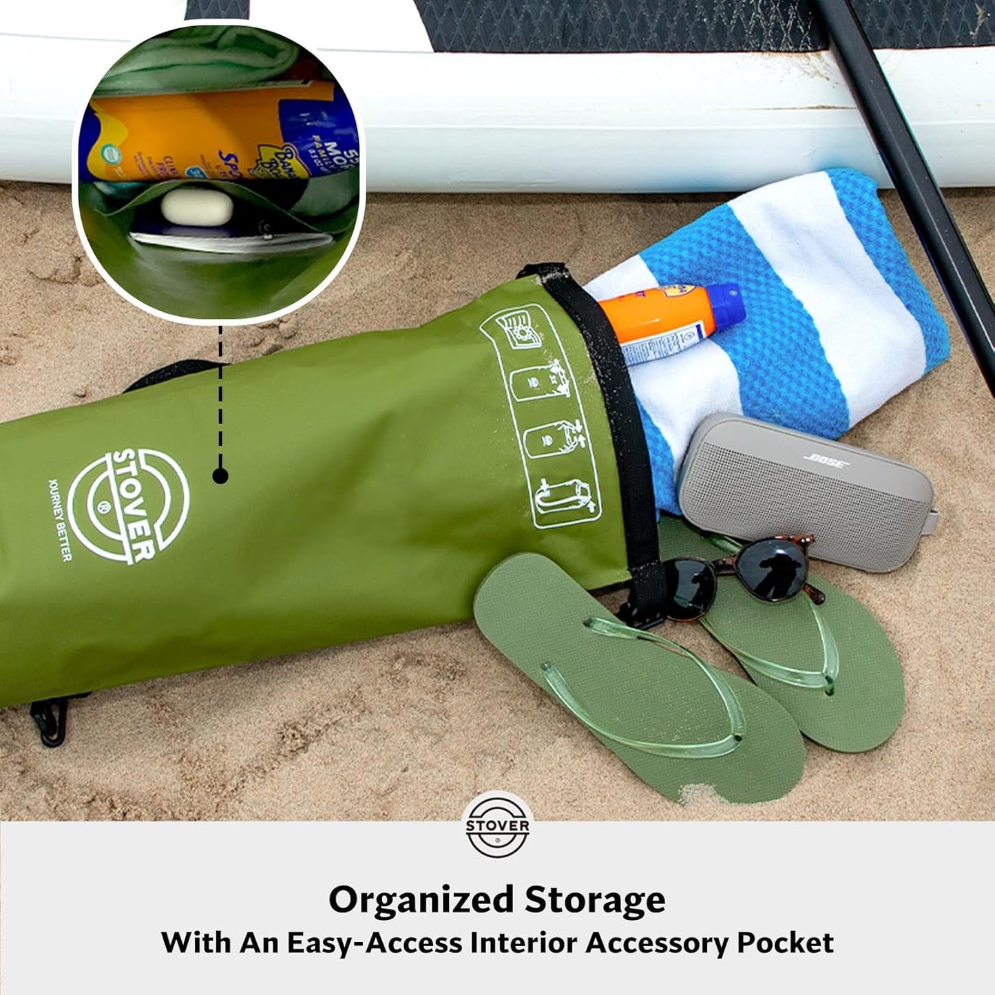 STOVER 5/10/25/30/40/55L Waterproof Backpack- Floating Dry Bag for Kayaking, Travel, Beach, Hiking, & Camping, Men/Women