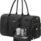 Weekender Travel Duffle Bag for Women - Carry on Bag with Shoe Compartment Overnight Bags with Wet Pocket Toiletry Bags Weekend Yoga Gym Traveling Hospital Bags for Labor and Delivery Black