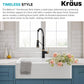 KRAUS Bellucci 33” Workstation Drop In Retrofit Farmhouse Single Bowl Granite Kitchen Sink in White with Accessories