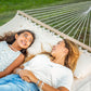 ANOW Two Person Hammock with Spreader Bars and Detachable Pillow, Heavy Duty Hammock for Outdoors Indoors, 450 LBS Weight Capacity, Cream