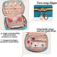Teamoy Mini Jewelry Travel Case, Storage Organizer Bag for Earrings, Necklace, Rings, Teal