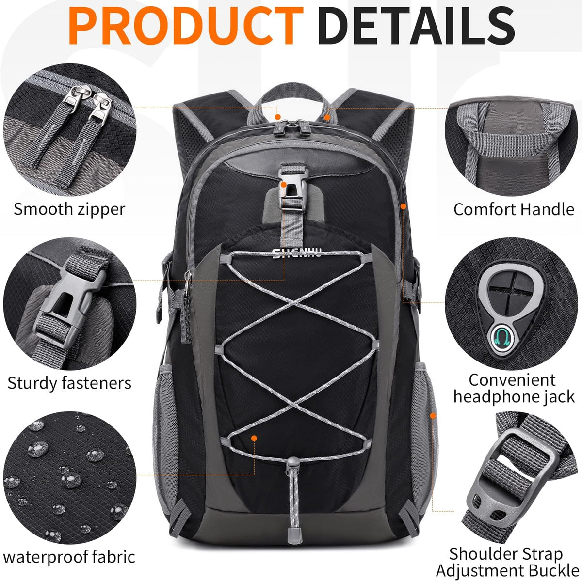 40L Hiking Backpack Lightweight Daypack Waterproof Travel Camping Backpack for Men Women Sport Packable - Roamly