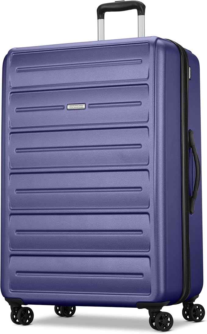 American Tourister Westridge Hardshell Luggage Set - 3 Piece Set - 20" Carry-On, 24” & 28” Checked Luggage Set with 360° Spinner Wheels - Expandable Suitcases for Extended Travel - Dusk Purple