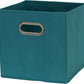 Household Essentials 83-1 Foldable Fabric Storage Bins | Set of 6 Cubby Cubes with Handles | Aqua