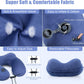 urophylla Inflatable Travel Neck Pillow for Airplanes, Super Soft Velvet Neck Support, Adjustable Firmness, Blow Up Plane Pillow for Long Flights, Road Trips, Travel Essentials with Eye Mask, Earplug