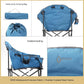 ARROWHEAD OUTDOOR Oversized Heavy-Duty Club Folding Camping Chair with Pocket, Cup Holder, Portable, Padded, Moon, Round, Saucer, Supports 330lbs, Carrying Bag