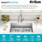 Kraus Kitchen Sinks Undermount - 32 Inch Stainless Steel Kitchen Sink, 60/40 Double Bowl, 16 Gauge, Model KHU103-32