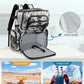 HXLGMD Fishing Backpack with Rod Holders, 43L Large Water Resistant Tackle Bag Storage Gear and Equipment with Cooler for Men Fishing, Camping, Hiking, Grey