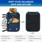 Neck Wallet – Travel Pouch and RFID Blocking Passport Holder for Women and Men, Slim Travel Wallet (Navy)