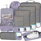 BAGAIL 4 Set/6 Set/8 Set Compression Packing Cubes Travel Accessories Expandable Packing Organizers(HalfMesh,8-Dusty Purple)