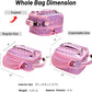 MIER Expandable Lunch Bag Insulated Lunch Box for Teen Girls Women to School Work Travel Portable Lunchbox Bags with Shoulder Strap and Water Bottle Holder(Pink)