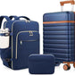Luggage Sets 3 Piece, Carry On Luggage 20In With Spinner Wheels,PC Hardside Suitcase Set with TSA Lock,Durable Carry On Suitcase With Travel Backpack for Men (Navy Blue, 3 piece set (BP/20inch))