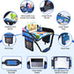2PCS Kids Travel Tray for Airplane - Toddler Car Seat Table Tray, Road Trip Essentials for Boys & Girls, Carseat Lap Desk for Kids Road Trip Activities (Dark Blue Car/Purple Mermaid)