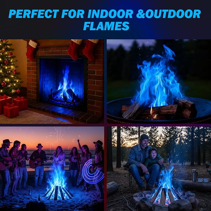 25 Pack Colorful Flames Color Fire Packets Fire Pit for Campfire,Fire Color Packets Camping Accessories for Kids & Adults,Outdoor Fire Changing Flame Powder. (25 Packets)