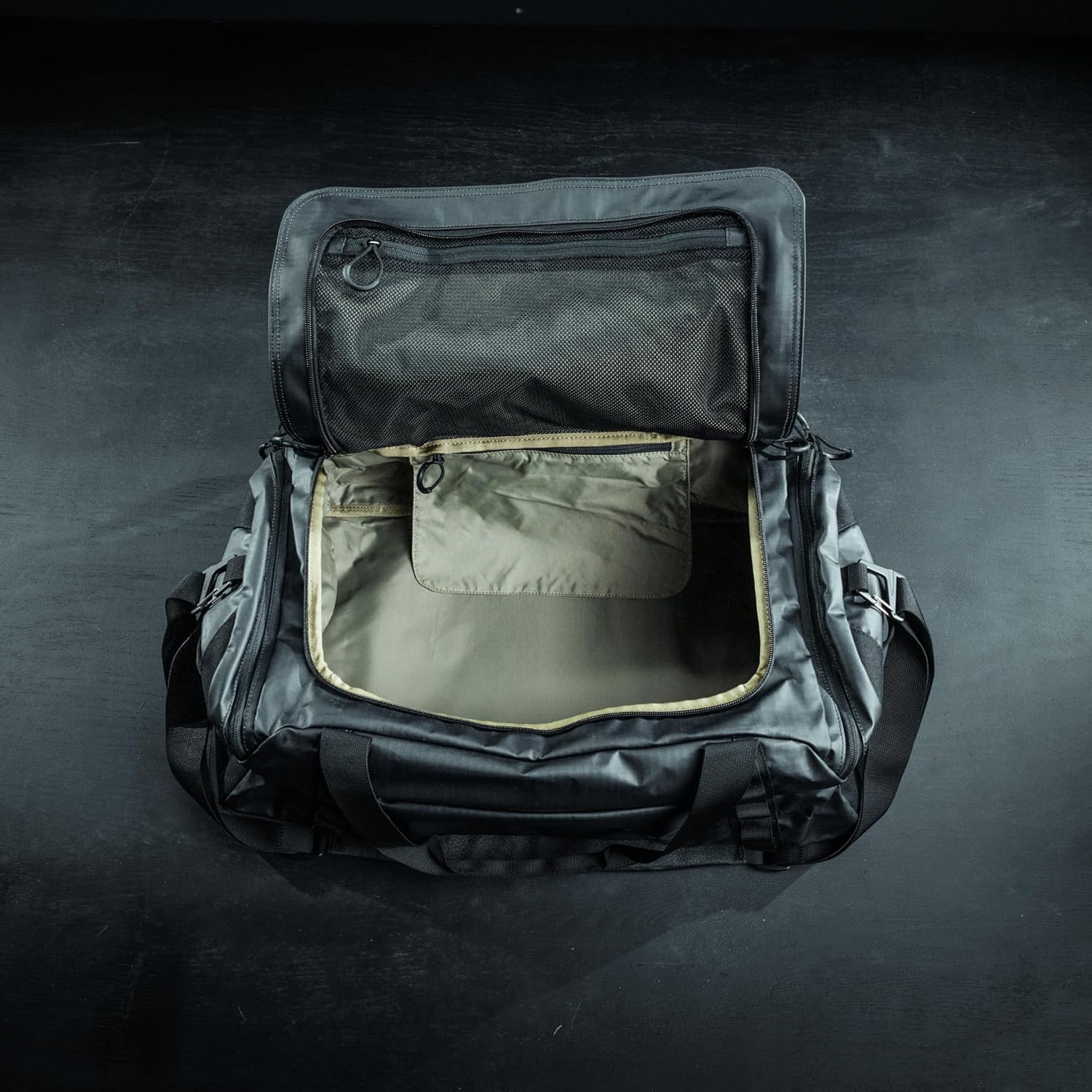 Eberlestock Hyllus Duffel Bag for Men - Durable, Water-Resistant, Small Men's Duffle Bag with Zipper Pockets, Ideal for Travel & Gym, Tactical Gear Bag, Hunting, Fishing, Camping - Black, 65L - Roamly