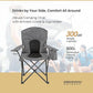 Arrowhead Outdoor Portable Folding Camping Quad Chair w/ 4-Can Cooler, Cup-Holder, Heavy-Duty Carrying Bag w/Easy Carry Shoulder Strap, Padded Armrests, Supports up to 330lbs, USA-Based Support