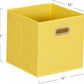 Household Essentials Yellow]Fabric Storage Bins with Handle, Bright (Pack of 6)