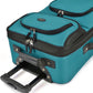 U.S. Traveler Lightweight Rolling 20" Carry On Luggage Softside Suitcase, Teal, 2 Wheel Single