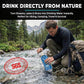 Tactiko Survival 20oz/600ml Purifying Water Bottle Filter Kit - Filter 265 Gal. Water from Rivers, Lakes & Streams - SGS Certified - UF Membrane, Activated Carbon - Camping, Hiking, Emergency (Blue)