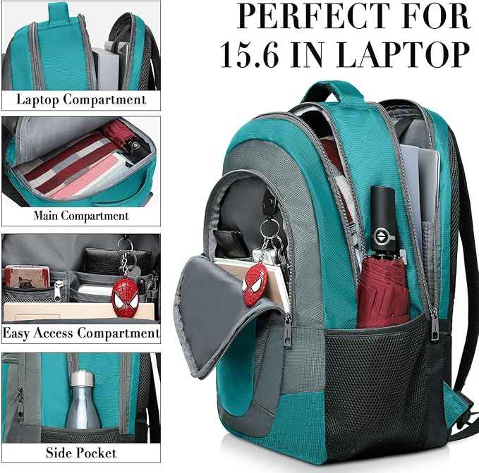 BIKROD Travel Laptop Backpack for Men and Women, Backpacks for School Teen Boys, Business Anti Theft Slim Sturdy Back Pack, Adult Computer Bag Gift 15.6 IN Laptop