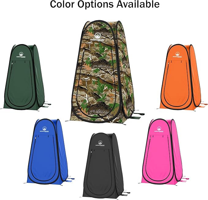 Wakeman Pop Up Changing Tent, 3.3 x 3.3 x 6.2ft, Camping Shower Tent for Portable Toilet Stall or Dressing Room with Carry Bag for Camping, Beach, or Tailgate, Polyester