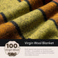 100% Wool Blanket, 62" x 86", Warm, Thick, Washable, Military Wool Blanket, Great for Camping, Outdoors, Sporting Events, Survival Kits