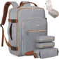 LOVEVOOK Travel Backpack for Women & Men 50L,Airline Approved Carry On Backpack Travel Essentials,TSA Carry on Luggage,Waterproof Personal Item Travel Bag,Suitcase with 3 Packing Cubes,Grey-Brown
