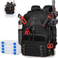 Fishing Tackle Backpack,Tackle Bags with 2 Rod Holders,Water-Resistant Tackle Bag Storage Bag for Fishing Gear(Black,4 Tackle Boxes)