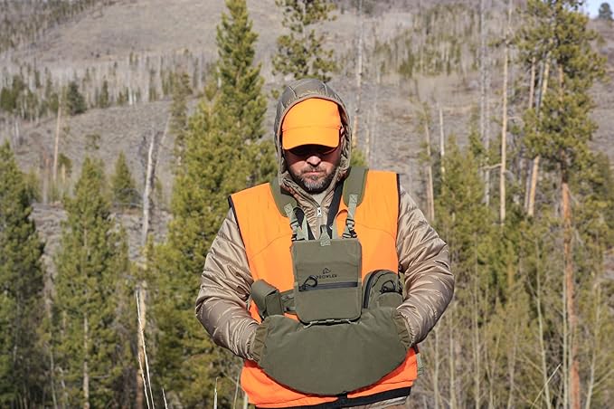 THE GUIDE BUNDLE: All Season Binocular Chest Pack Harness With 5 Piece Modular Accessory Kit: One Solution - Early Scouting To Late Season - Olive Green - Fits Up To Most 12x50 Bino