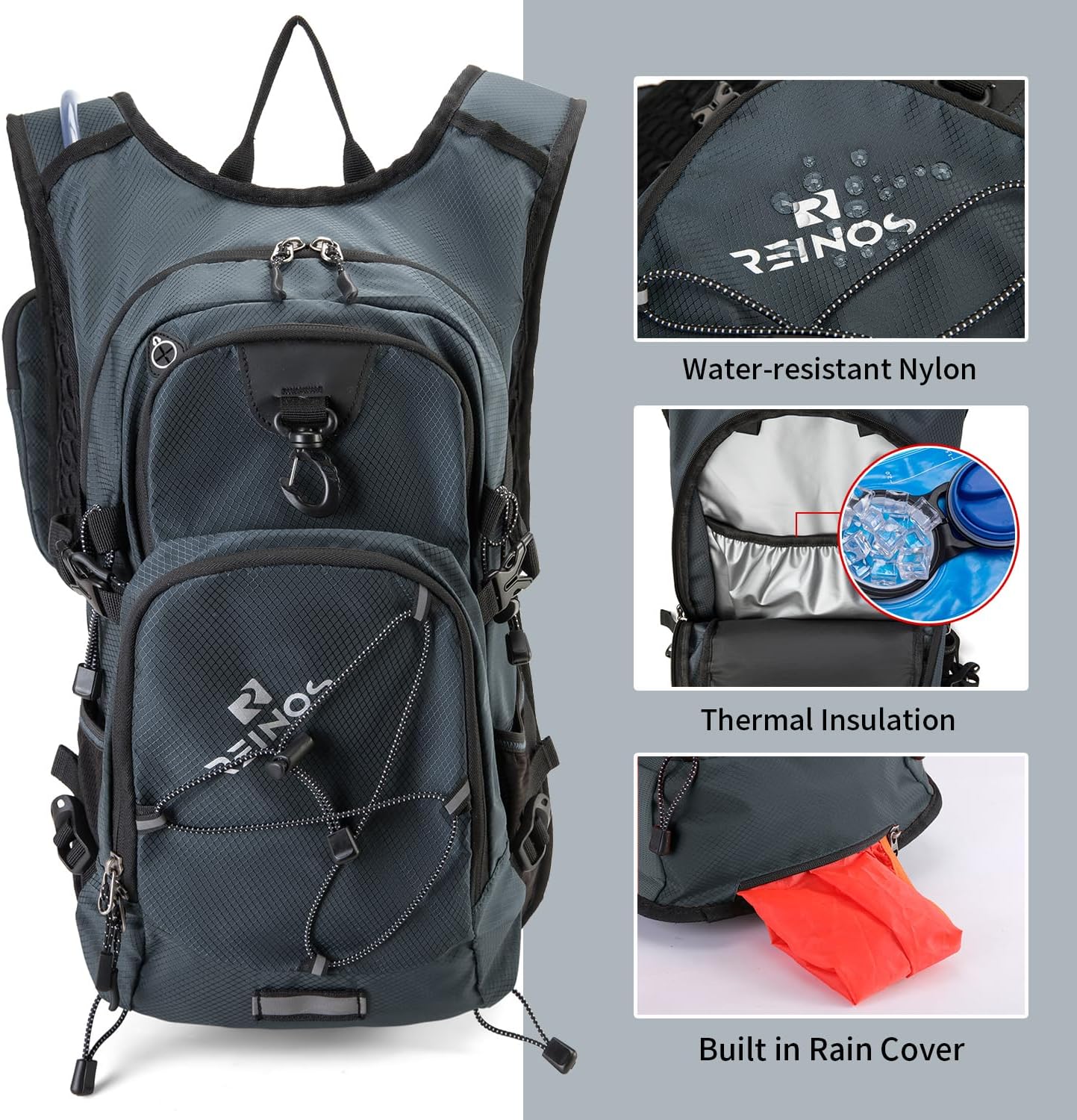 Hydration Backpack Pack with 2L Water Bladder 18L Hiking Backpack Women Men Lightweight Hydropack Insulated Daypack for Biking, Running, Festival - Roamly