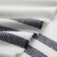 Amazon Basics Room Décor Throw Blanket, Lightweight and Cozy in Recycled Polyester, Light Grey With Blue Stripes, 50"x 60"