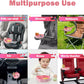 [2 Packs] Kids Car Seat Tray, Travel Tray with Cup Holder for Toddler Baby, Kids Car Seat Food Snack Organizer for Road Trip, Stroller snack Organizer Travel Must Haves (Pink, 2 PCS)