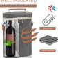 ZORMY 2 Bottle Insulated Wine Tote Bag, Wine Carrier Travel Padded Cooler Bag with Shoulder Strap & Corkscrew Opener, Perfect Wine Lover's Gift, Great for Picnics Grey