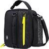 MIER Expandable Lunch Bag Insulated Lunch Box for Men to Work Travel Portable Lunchbox Bags with Shoulder Strap and Water Bottle Holder(Black/Yellow)